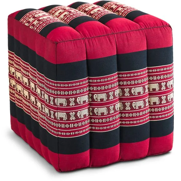 Kapok W�rfelkissen (Rot/Elefanten)
