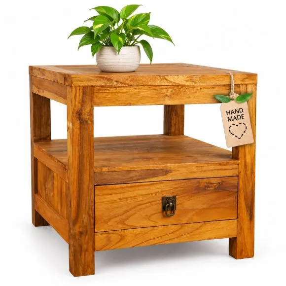 Java Teakholz-Nachttisch, im rustikalen Design,  Nr.307