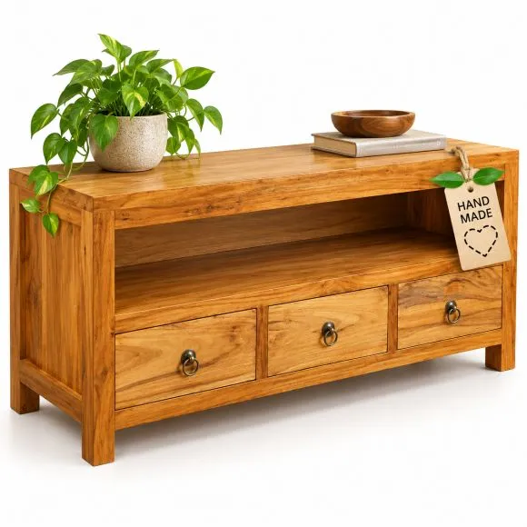 Java Teakholz-Sideboard mit 3 Schubladen im rustikalen Design,  Nr.333
