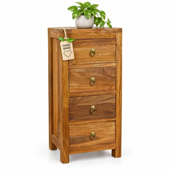Java schmale Teakholzkommode im rustikalem Design,  Nr.338