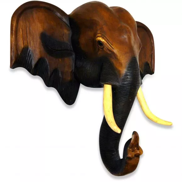 Wanddeko massiver asiatischer Elefantenkopf, gro
