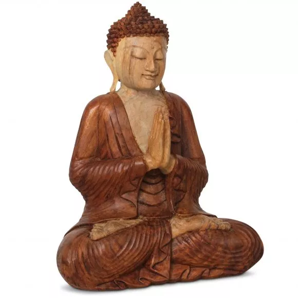 Ruheausstrahlender Buddha aus Bali, Anjali Mudra, gro, 50 cm