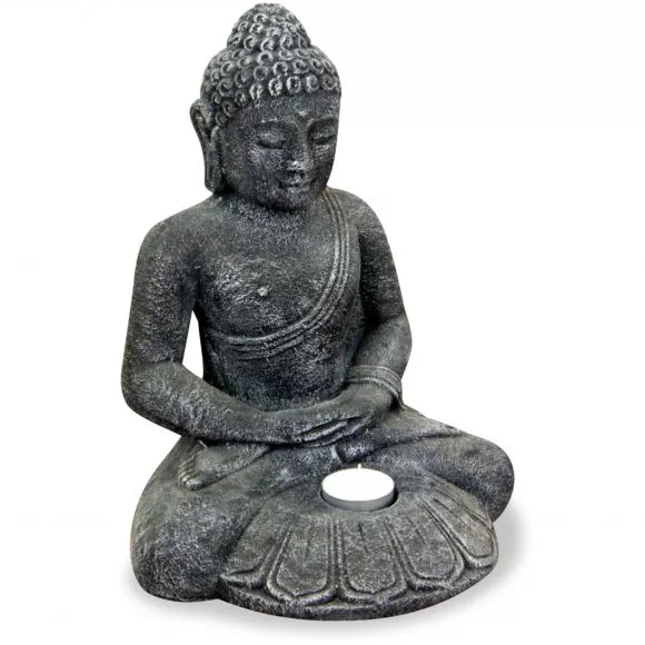 Stein - Buddha Teelichthalter, aus Java (Indonesien)