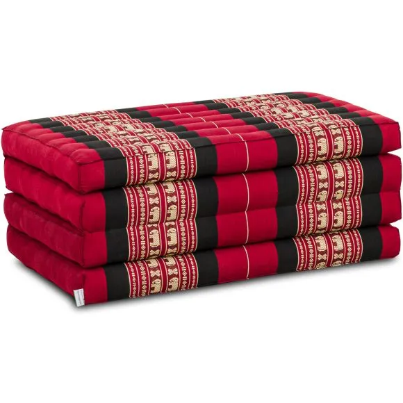 (B-Ware) Nr. 693 Kapok Klappmatratze, 80 cm breit, Classic (Rot/Elefanten)