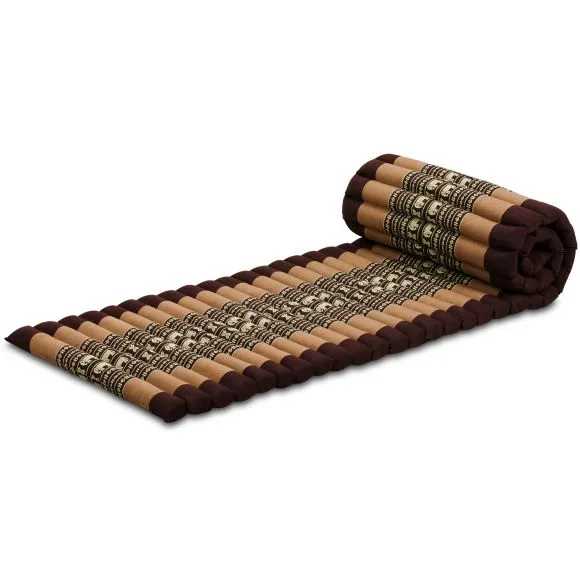 (B-Ware) Nr. 710 Kapok Rollmatte, 50 cm breit (Braun/Elefanten)
