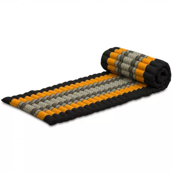 Kapok Rollmatte, 50 cm breit (Schwarz/Orange)