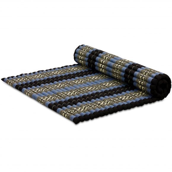#Kapok Rollmatte, 145 cm breit (Blau/Elefanten)