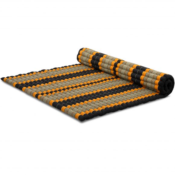 Kapok Rollmatte, 145 cm breit (Schwarz/Orange)