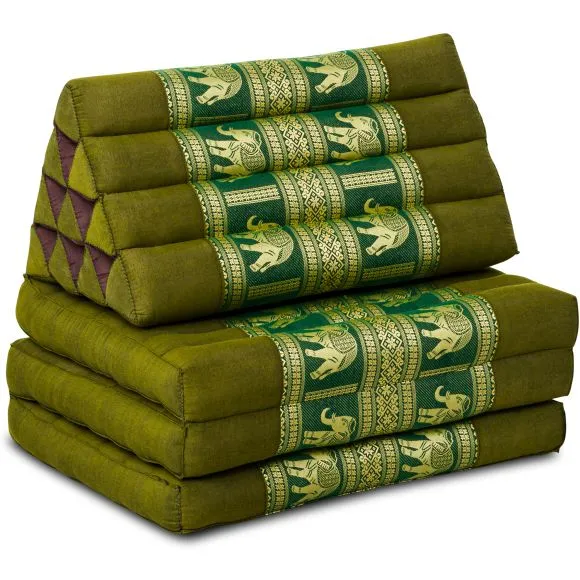 (B-Ware) Nr. 686 Kapok Thaikissen 3 Auflagen, Deluxe (Grn/Elefanten Seide)