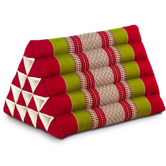 Kapok Dreieckskissen hoch, Classic (Rot/Gr�n)