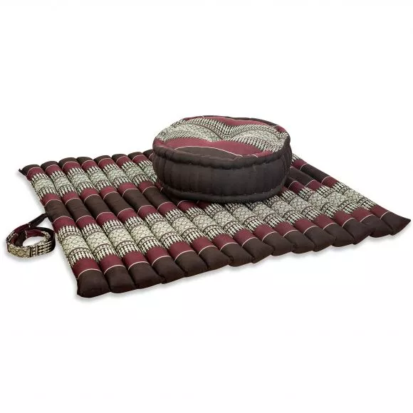 Kapok Meditationskissen Set XL (Weinrot)