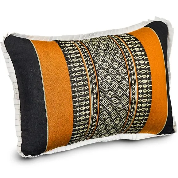 Kapok Dekokissen (Schwarz/Orange)