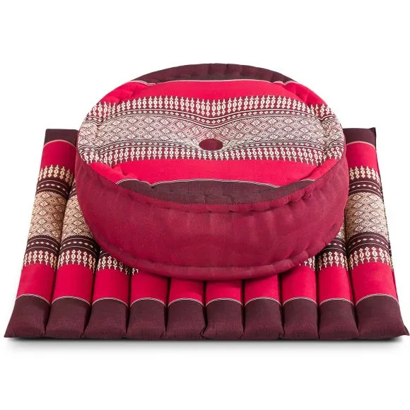 Kapok Meditationskissen Set L (Rubinrot)