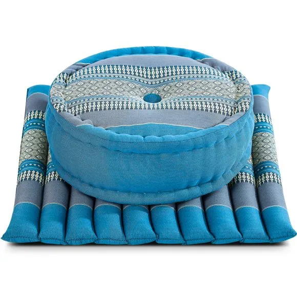 Kapok Meditationskissen Set L (Hellblau)