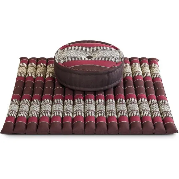 Kapok Meditationskissen Set XL (Weinrot)
