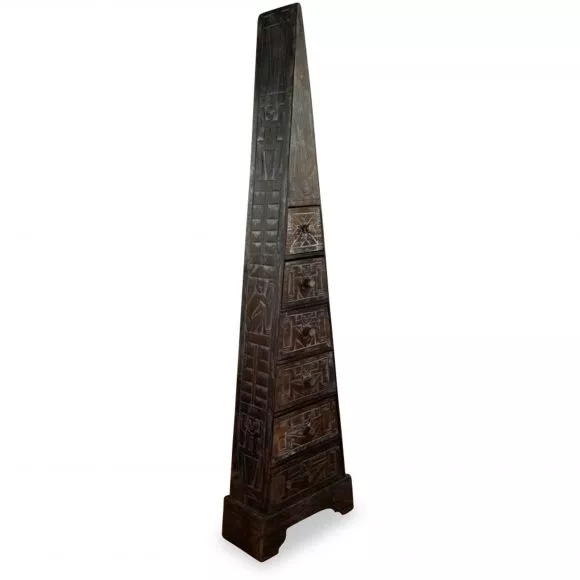(B-Ware) Nr. 104 Große Schubladenkommode Pyramide aus Bali (Indonesien), dunkelbraun S