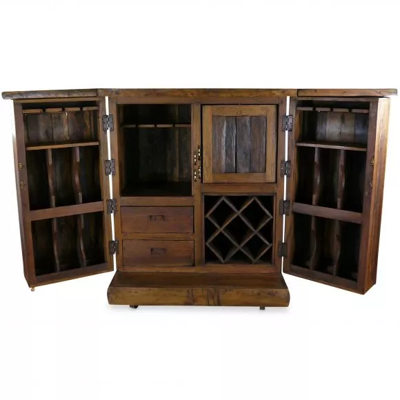 Teakholzschrank, Bar, Theke, Wein und Spirituosenschrank, Nr.93