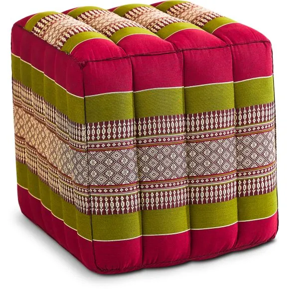 Kapok W�rfelkissen (Rot/Gr�n)