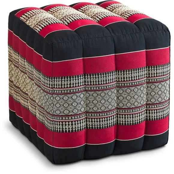 Kapok W�rfelkissen (Schwarz/Rot)