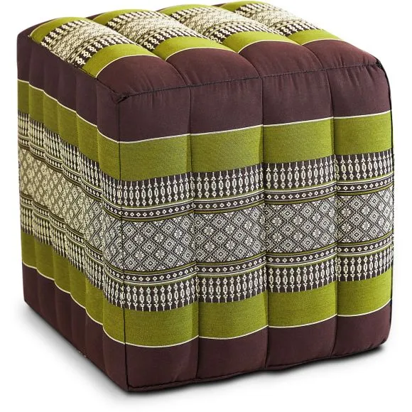 Kapok W�rfelkissen (Braun/Gr�n)