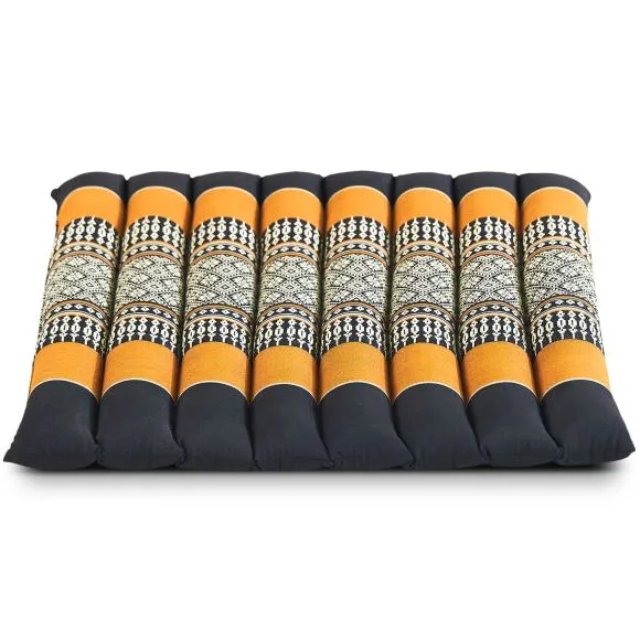 Kapok Steppkissen 35 cm (Schwarz/Orange)