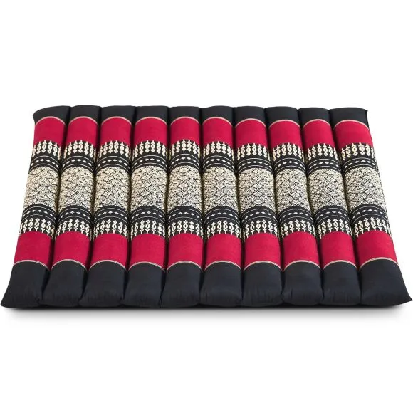 Kapok Steppkissen 50 cm (Schwarz/Rot)