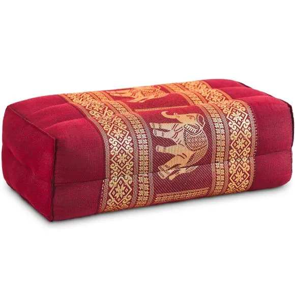 Kapok St�tzkissen, Deluxe (Rot/Elefanten Seide)