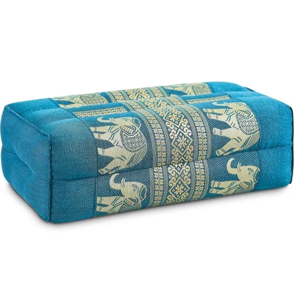 Kapok St�tzkissen, Deluxe (Hellblau/Elefanten Seide)
