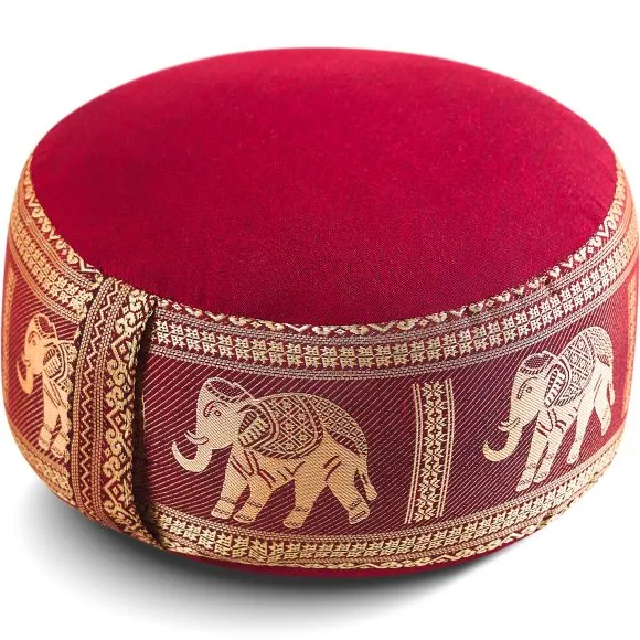Kapok Zafukissen klein, Deluxe (Rot/Elefanten Seide)