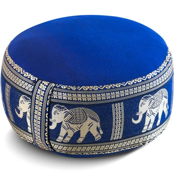 Kapok Zafukissen klein, Deluxe (Blau/Elefanten Seide)