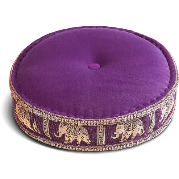 Kapok Zafukissen gro�, Deluxe (Lila/Elefanten Seide)