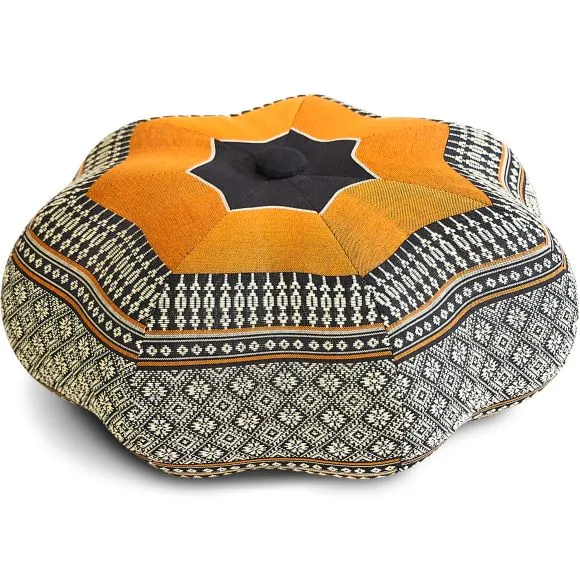 Kapok Zafukissen Stern klein (Schwarz/Orange)