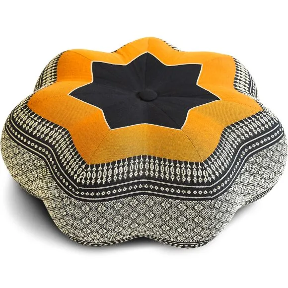 Kapok Zafukissen Stern gro� (Schwarz/Orange)