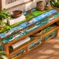 Java Teakholz-Sideboard aus recyceltem, bunten Bootsholz,  Nr.315