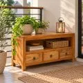 Java Teakholz-Sideboard mit 3 Schubladen im rustikalen Design,  Nr.333
