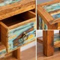 Java Teakholz-Nachtschrank, hoch, aus recyceltem, bunten Bootsholz,  Nr.335