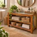 Java Teakholz-Sideboard offen, aus recyceltem, bunten Bootsholz,  Nr.321