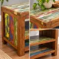 Java Teakholz-Sideboard offen, aus recyceltem, bunten Bootsholz,  Nr.321
