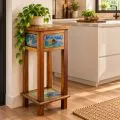 Java Teakholz-Schr�nkchen aus recyceltem, bunten Bootsholz, hoch, Nr.364