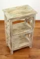 Balinesisches Regal, Nachttisch, whitewash/wei