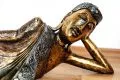 Bali, Buddha gold-bunt, liegend, gro�, 80 cm