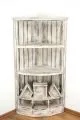 Balinesisches Eckregal mit 2 Bden und 3 Schubladen, whitewash