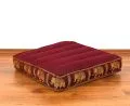Kapok Bodensitzkissen, Deluxe (Rot/Elefanten Seide)
