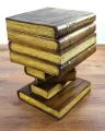 Massivholz  B�chers�ule goldfarbene B�cher  klappbar
