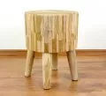 Holzhocker, rund, natur, aus Java (Indonesien)