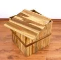 Holzwrfel, Sitzwrfel zum ffnen, natur, quadratisch,  Java (Indonesien)