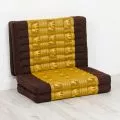 Kapok Klappmatratze, 80 cm breit, Deluxe (Braun/Gold/Elefanten Seide)