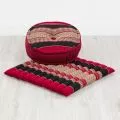 Kapok Meditationskissen Set L (Rot/Schwarz)