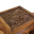 Thailndischer Opiumtisch mit Schnitzerei, 56 x 56 cm (Hellbraun)