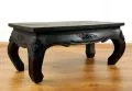 Opiumtisch mit Elefantenschnitzerei, 80 x 40 cm (Schwarz)